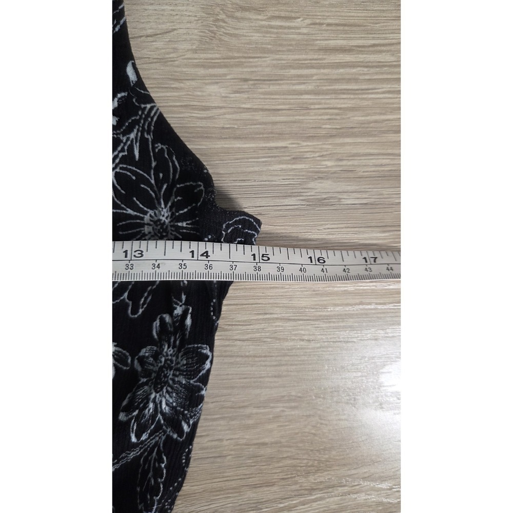 Dress Barn Black White Floral Sleeveless Midi Dress 10 Beach Stretch Flowy - Picture 6 of 8